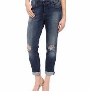 Mavi Gold Women's Distressed Blue Skinny Ankle Jeans Sz 28